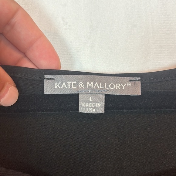 Kate & Mallory Women's oversized red black patchwork tunic artsy blouse size L - Picture 6 of 11